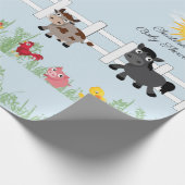 Niedliche Baby-Dusche in der Landwirtschaft, BlueC Geschenkpapier (Ecke)