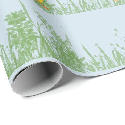 Niedliche Baby-Dusche in der Landwirtschaft, BlueC Geschenkpapier (Rolleneckpunkt)