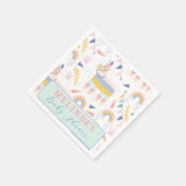 Niedliche Baby-Dusche Llama Rainbow Serviette (Ecke)