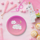 Niedliche Baby Dusche Pink Gold Pappteller (Party)