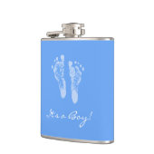 Niedliche Baby-Dusche seine ein Jungen-blaues Flachmann (Links)