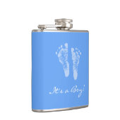 Niedliche Baby-Dusche seine ein Jungen-blaues Flachmann (Rechts)