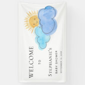 Niedliche Baby-Dusche und Wolkendusche Banner (Vertikal)