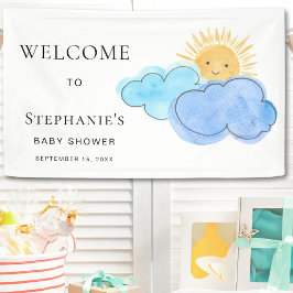 Niedliche Baby-Dusche und Wolkendusche Banner