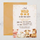 Niedliche Baby-Dusche von Zuchttieren Barnyard Einladung (Vorne/Hinten)