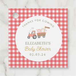 Niedliche Baby-Dusche von Zuchttieren Barnyard Geschenkanhänger