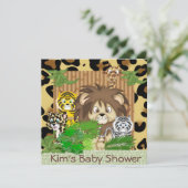 NIEDLICHE BABY-DUSCHEcheetah-THEMA Einladungen (Stehend Vorderseite)