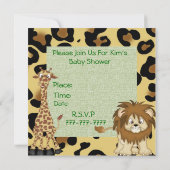 NIEDLICHE BABY-DUSCHEcheetah-THEMA Einladungen (Rückseite)