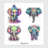 Niedliche Baby Elephant Adorable Digital Illustrat Aufkleber (Blatt)