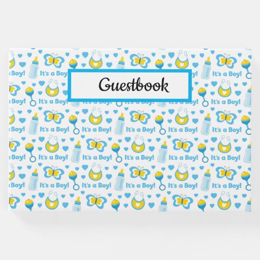 NIEDLICHE BABY-ELLOW-BLAU GÄSTEBUCH (Vorderseite)