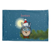 Niedliche Baby-Eule mit Weihnachtshut Kissenbezug (Rückseite)