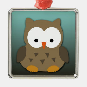 Niedliche Baby-Eule personalisiert Silbernes Ornament