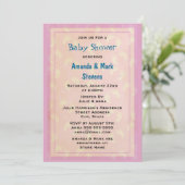 Niedliche Baby Footprints Baby Dusche Einladung (Stehend Vorderseite)