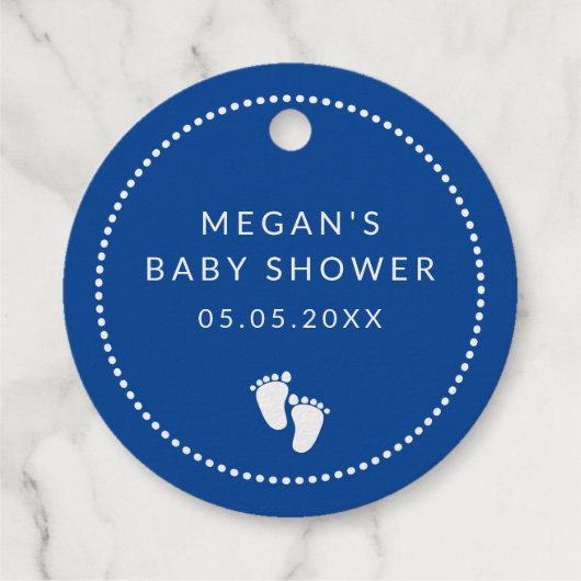 Niedliche Baby Footprints Blue Baby Making Träne Geschenkanhänger (Rückseite)