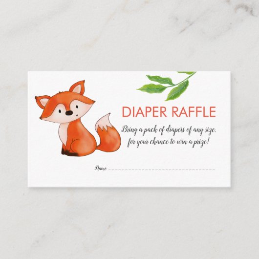 Niedliche Baby Fox-Blätter | Windelrumpf | Babydus Begleitkarte (Vorderseite)