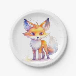 Niedliche Baby Fox Round Paper Teller