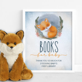 Niedliche Baby Fox Snowly Winterbücher für Babys Poster