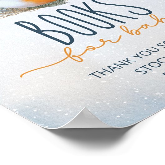 Niedliche Baby Fox Snowly Winterbücher für Babys Poster (Ecke)