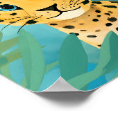 Niedliche Baby Gepard mit Blue Eyes Poster (Ecke)