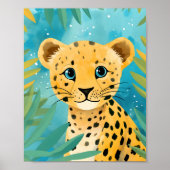 Niedliche Baby Gepard mit Blue Eyes Poster (Vorne)