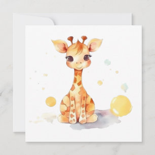 Niedliche Baby Giraffe Flachkarte