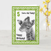 Niedliche Baby Giraffe Kindergeburtstag Card Karte (Gelbe Blume)