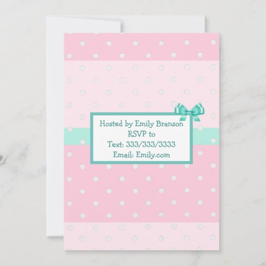 Niedliche Baby Girl Babydusche Einladung (Rückseite)