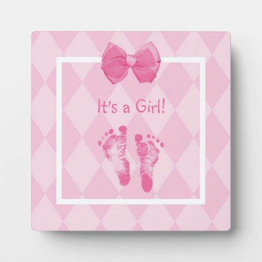 Niedliche Baby Girl Footprints Fotoplatte (Vorderseite)