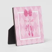 Niedliche Baby Girl Footprints Fotoplatte (Vorderseite)