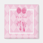 Niedliche Baby Girl Footprints Magnet (Vorne)
