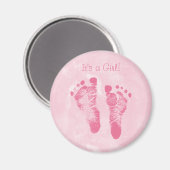Niedliche Baby Girl Footprints Magnet (Vorderseite/Rückseite)