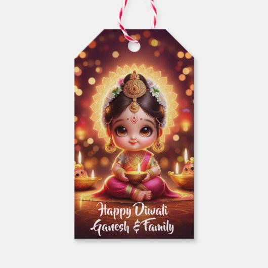 Niedliche Baby Goddess Lakshmi Diwali Geschenktag Geschenkanhänger (Vorderseite)