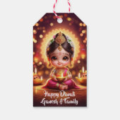 Niedliche Baby Goddess Lakshmi Diwali Geschenktag Geschenkanhänger (Rückseite)