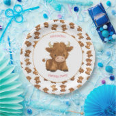 Niedliche Baby Highland Kuh Paper Teller (Party)
