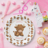 Niedliche Baby Highland Kuh Paper Teller (Party)