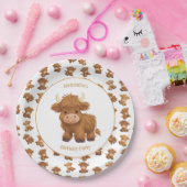 Niedliche Baby Highland Kuh Paper Teller (Party)