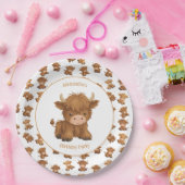 Niedliche Baby Highland Kuh Paper Teller (Party)