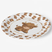 Niedliche Baby Highland Kuh Paper Teller (Schrägansicht)