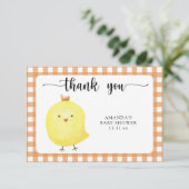 Niedliche Baby-Huhn-Babydusche Danke (Stehend Vorderseite)