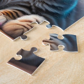 Niedliche Baby-Katze mit Regenbogen und Neonbeleuc Puzzle (Seite)