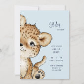 Niedliche Baby Leopard Babydusche Einladung (Vorderseite)