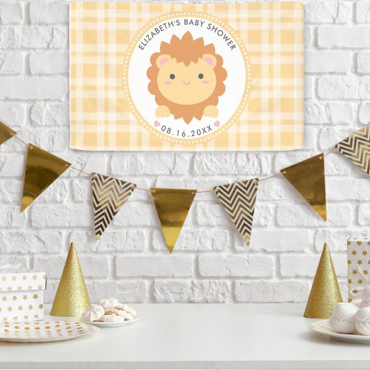 Niedliche Baby Lion Cub Gender Neutral Baby Dusche Banner