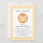 Niedliche Baby Lion Cub Gender Neutral Baby Dusche Einladung (Vorderseite)