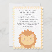 Niedliche Baby Lion Cub Gender Neutral Baby Dusche Einladung (Vorderseite)