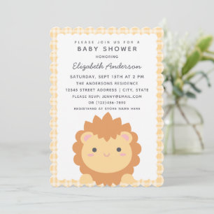 Niedliche Baby Lion Cub Gender Neutral Baby Dusche Einladung