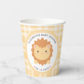 Niedliche Baby Lion Cub Gender Neutral Baby Dusche Pappbecher (Rückseite)