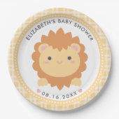 Niedliche Baby Lion Cub Gender Neutral Baby Dusche Pappteller (Vorderseite)