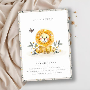 Niedliche Baby Lion Folies jedes Alter Geburtstag Dankeskarte