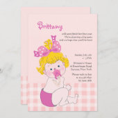 Niedliche Baby-Mädchen-Einladung Einladung (Vorne/Hinten)