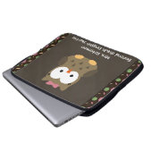 Niedliche Baby-Mädchen-Eule, rosa/Grün/Brown Laptopschutzhülle (Vorne Knopf)